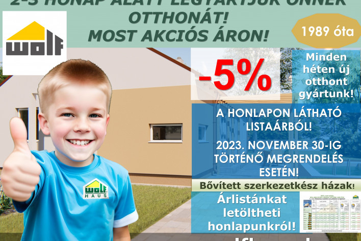 Wolf Haus 2023 őszi akció